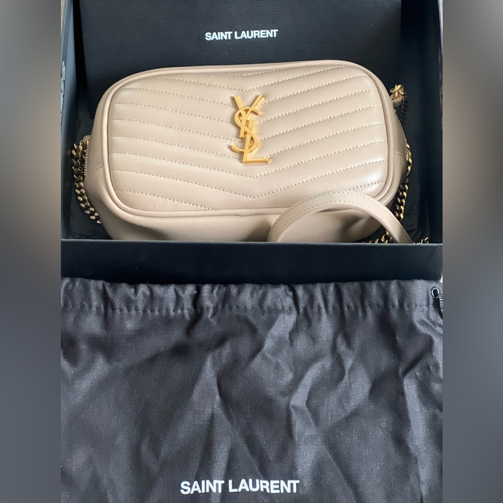Yves Saint Laurent Tan Quilted Crossbody Bag